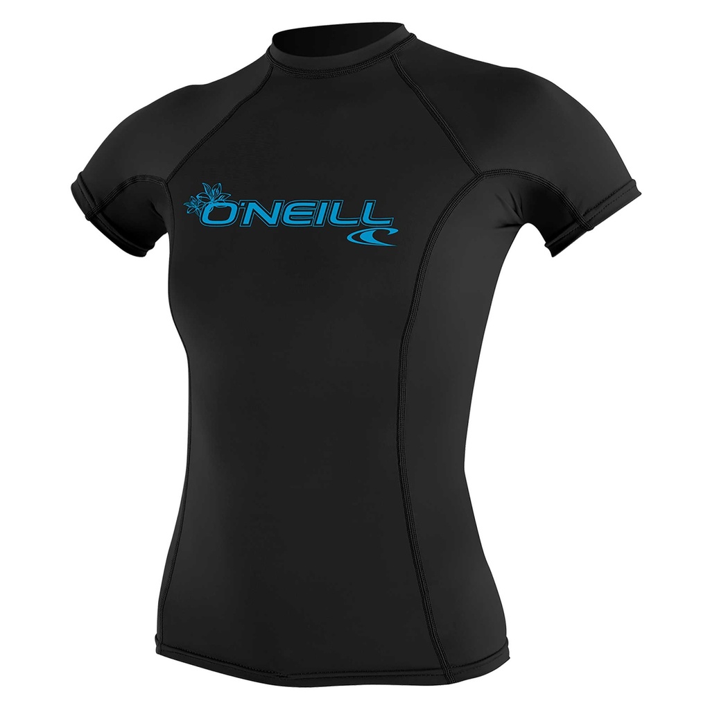 WOMEN BASIC SKINS S/S RASH GUARD BLACK