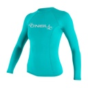 WOMEN BASIC SKIN L/S RASH LIGHT AQUA