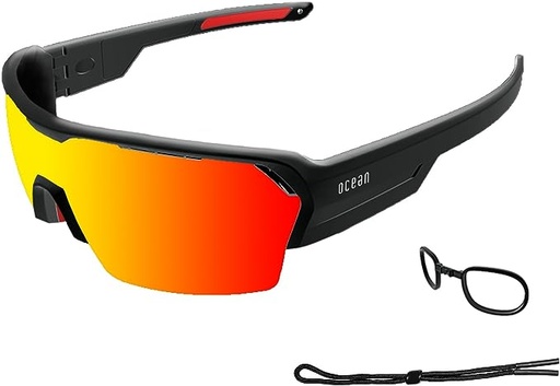 [3803.1X] RACE SHINY BLACK RED REVO LENS