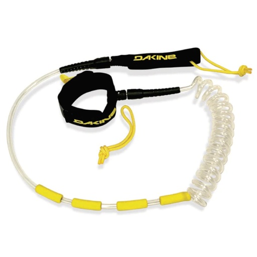 [D2HGLFLTCOI007] FOIL BOARD FLOATING COIL LEASH YELLOW 7&quot;